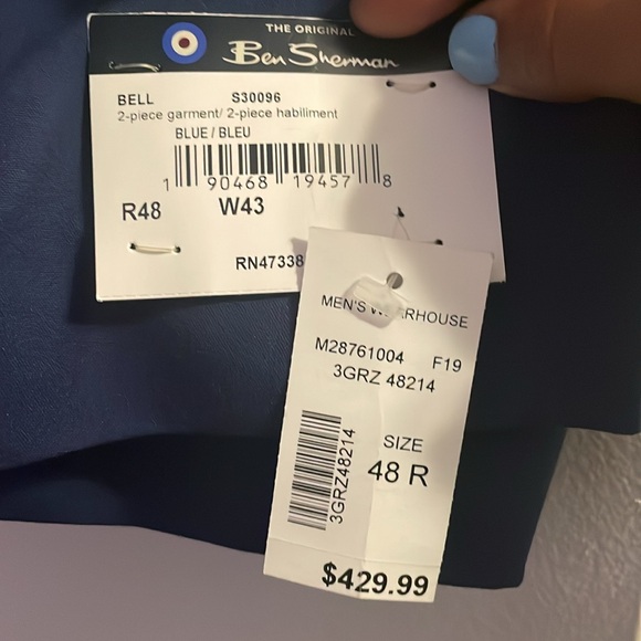 BRAND NEW TWO PIECE BLUE SLIM FIT SUIT. - Picture 5 of 6